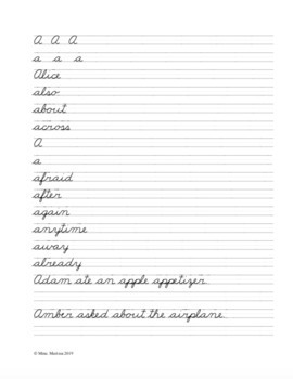 my cursive handwriting practice booklet a z english by mme marissa