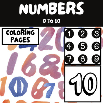 Preview of My first coloring book: Numbers 0 to 10 - from 2 years old - 17 Pages