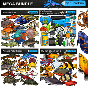 Preview of My fish Clip Art / Aquarium freshwater Clip Art BUNDLE / Pet shop commercial use