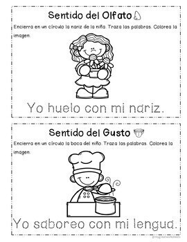 My five senses mini book in Spanish by Happily Bilingual | TPT