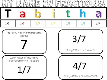 Preview of My name in Fractions!