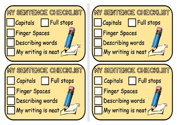 My sentence checklist by Mr K's Teaching Resources | TPT