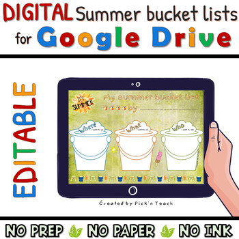 Preview of Summer BUCKET LIST for GOOGLE DRIVE™ End of the year WRITING & SPEAKING