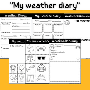 My weather diary by Miracle Language ESL | Teachers Pay Teachers