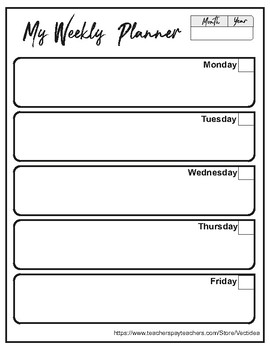 My weekly planner by Vectidea | TPT