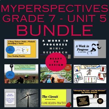 Preview of MyPerspectives, Savvas Realize, 7th Grade Unit Five Resources Bundle