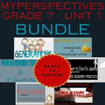 Preview of MyPerspectives, Savvas Realize, 7th Grade Unit One Resources Bundle