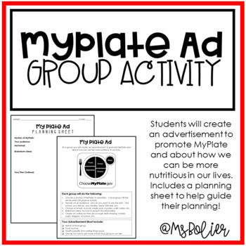 Preview of MyPlate Ad Group Activity | Food + Nutrition | Family Consumer Sciences | FCS