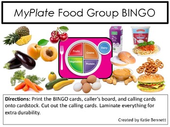 Preview of MyPlate Food Group BINGO