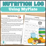 MyPlate Meal Plan Template - Nutrition Journal Activity - 
