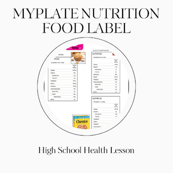 Preview of MyPlate Nutrition Food Label Teen Healthy Eating Lesson: A TPT Best-Seller!