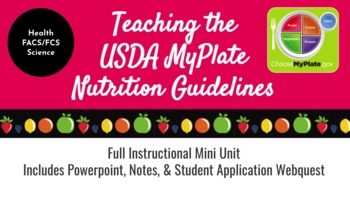 Preview of MyPlate Nutrition - Full Mini Unit BUNDLE