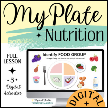 Preview of MyPlate Nutrition Lesson & Activities | Healthy Meal Plan | Digital Life Skills