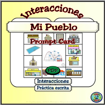 Preview of My Town Question and Response Prompt Card - Mi Pueblo Preguntas y Respuestas