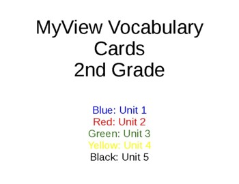 Preview of MyView 2nd Grade Vocabulary Cards