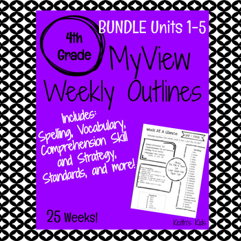 Preview of MyView 4th Grade Weekly Outlines Bundle