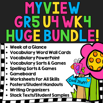 Preview of MyView 5th Grade Unit 4 Week 4 "Delivering Justice" Huge Bundle! 200+Pages