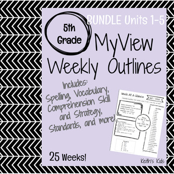 Preview of MyView 5th Grade Weekly Outline Bundle