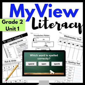 Preview of MyView Literacy 2nd Grade Unit 1 Spelling & Vocabulary Special Ed Back to School