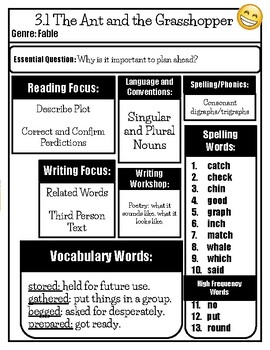 Preview of MyView Literacy First Grade Unit 3 Weekly Objectives