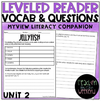 Preview of MyView Literacy Grade 4 - Unit 2 Leveled Reader Questions and Vocabulary