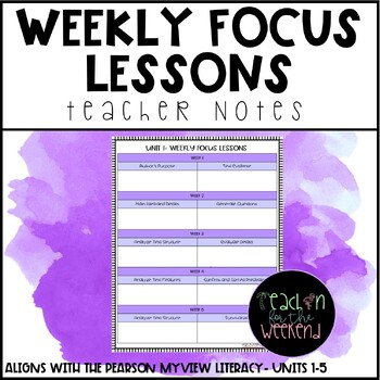Preview of Grade 4-MyView Literacy- Unit Focus Lessons: Teacher Notes Sheets