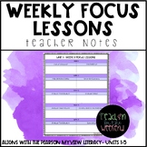 Grade 4-MyView Literacy- Unit Focus Lessons: Teacher Notes Sheets