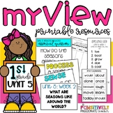 MyView Savaas 1st Grade Unit 5 Posters, Vocab, Spelling & 
