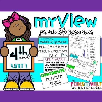 Preview of MyView Savaas 4th Grade Unit 1 Posters, Vocabulary, Spelling Lists & Printables
