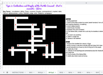 Preview of MyWorld Interactive World History Digital Crossword Puzzle Bundle