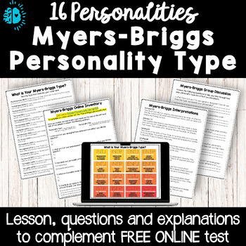 Preview of Myers-Briggs 16 Personalities Online Lesson | Get to Know You | Back to School