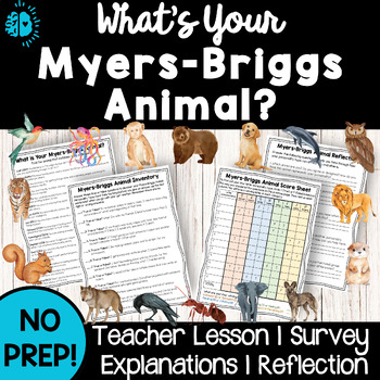Preview of Myers-Briggs Animal Personality Inventory | Get to Know You Quiz |Back to School