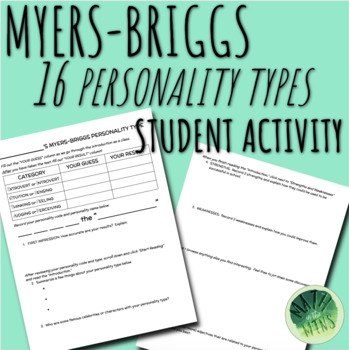 Preview of Myers-Briggs Personality Type Indicator Activity Sheet (MBTI)