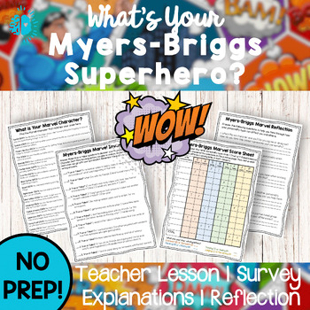Preview of Myers-Briggs Superhero Personality Test | Get to Know You Quiz |Back to School
