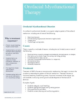 Preview of Myofunctional Therapy Handout