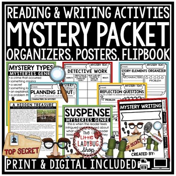 Mysteries Reading Genre Posters Graphic Organizers Writing Mystery Unit ...