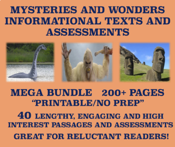 Preview of Mysteries and Wonders Reading Comprehension Passages BUNDLE!