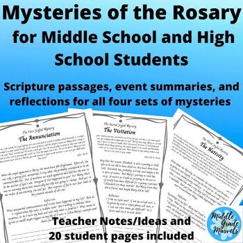 Preview of Mysteries of the Rosary for Middle School and High School Students