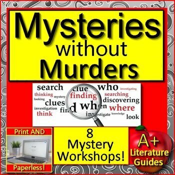 Preview of Mysteries without Murders 8 Mystery Units Close Reading Activities Color-Coding