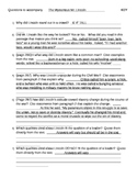 Mysterious Mr. Lincoln Guided Reading Questions