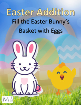 Preview of Mystery Addition Easter Activity, Solve Math Problems and Eggs Magical Appear