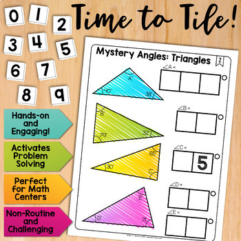 Preview of Mystery Angles (Triangles) Math Centers Math Tiles