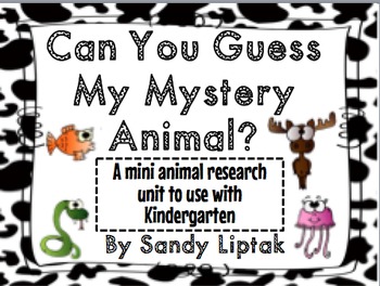 Preview of Mystery Animal Research For Kinder