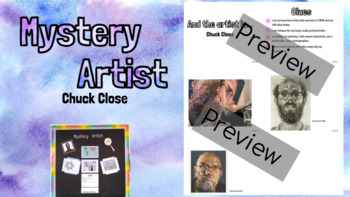 Preview of Mystery Artist - Chuck Close - Ready to Print,Cut and Display - BulletinBoard