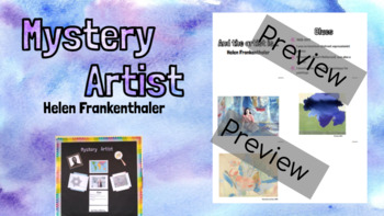 Preview of Mystery Artist -H Frankenthaler - Ready to Print,Cut and Display - BulletinBoard