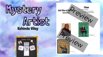 Preview of Mystery Artist - Kehinde Wiley - Ready to Print,Cut and Display - BulletinBoard