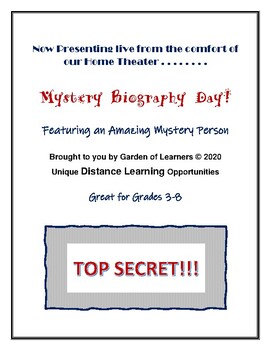 Preview of Mystery Biography Day!  - Fun Distance Learning Project