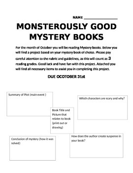 Preview of Mystery Book Project