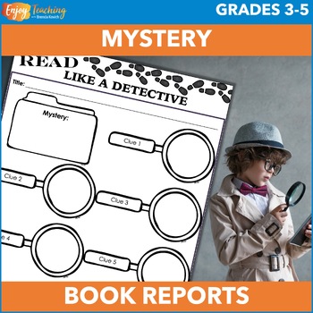 Preview of Mystery Book Report Templates with Vocabulary, Practice, and Two Fun Options