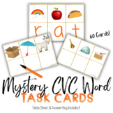 Mystery CVC Word Task Cards | Literacy Center